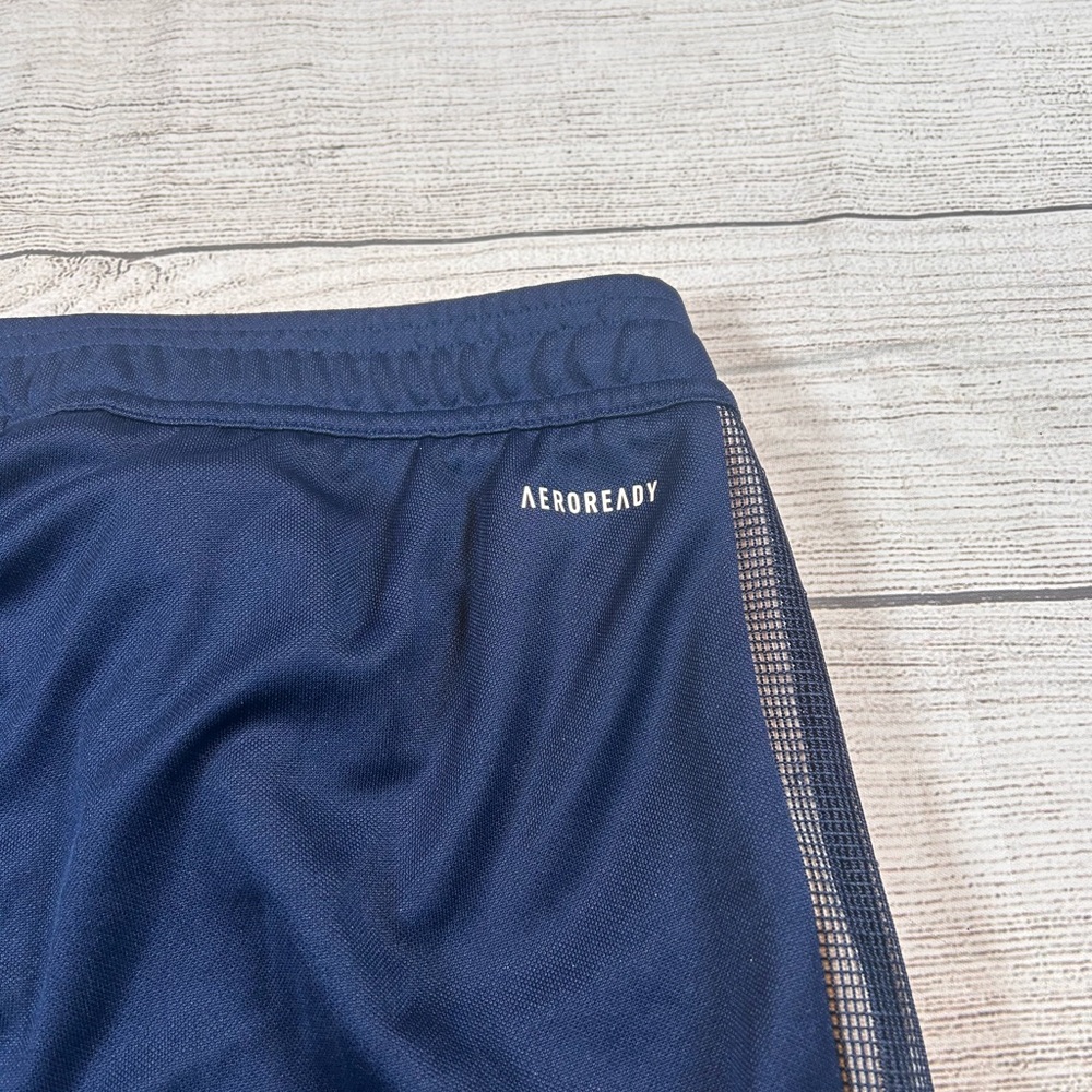 Adidas Kids Blue Joggers with White Stripes - Picture 6 of 8